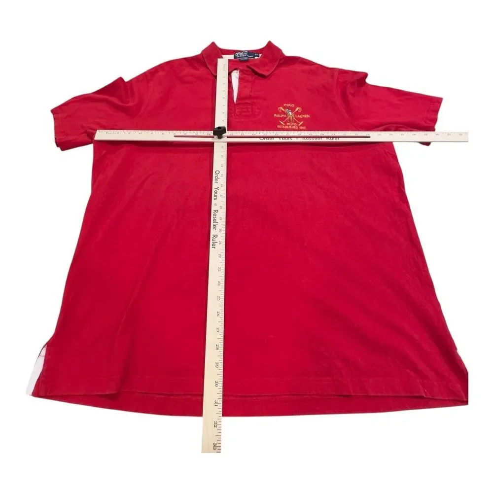 Polo Ralph Lauren RLPC Club Big Pony Men's Polo Shirt X-Large Orange Cotton Knit